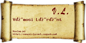 Vámosi Lóránt névjegykártya